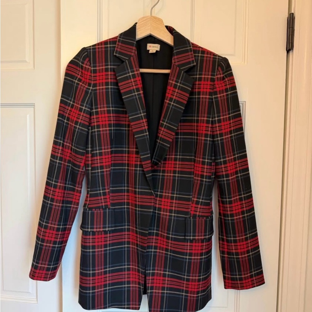 Daniel Cremieux Red and Black Checkered Blazer